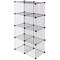 Black Metal Multipurpose Interlocking Wire Space-Saving Shelf Cubes Perfect for Home Storage